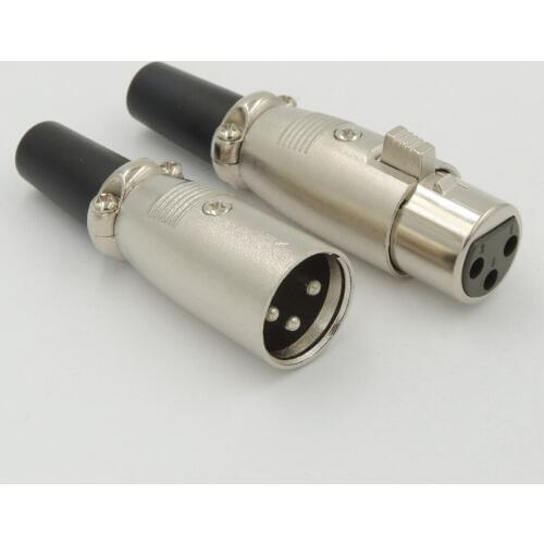 5 Pair 3 Pin XLR Female Jack + Male plug Set Adapters Audio Connectors for Speaker Cables