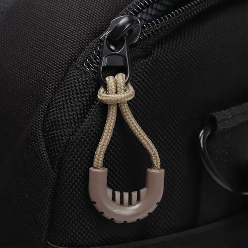 5PCs Black EDC MultiPurpose Zipper Rope Anti-theft Zipper Longer Tail Rope Bags Clip Buckle Outdoor Travel Kit Camping Equipment