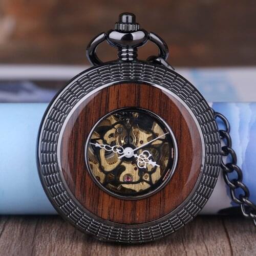 5pcs Top Brand Mechanical Pocket Watches FOB Chain Hollow Steampunk Pocket Watches Skeleton Mens Womens Male Clock