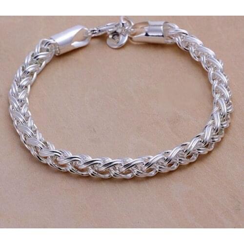 Bracelet Silver Plated Bracelet Silver Trendy Jewelry Bracelet Solid Link Jewelry Wholesale Free Shipping ceta LH070