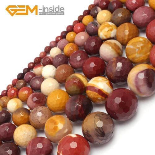Round Faceted Mookaite Jaspers Natural Stone Beads For Jewelry Making Beads DIY Creative Gifts 15" Strand Wholesale New