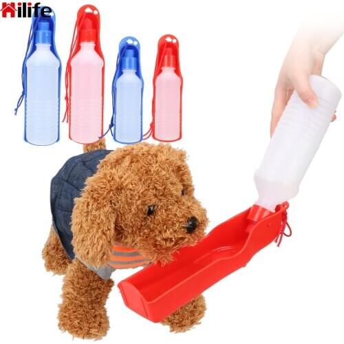 Dog Travel Water Bottle Dog Cat Drinking Water Feeder 250/500 ML Pet Dispenser Outdoor Pet Puppy Bowl Foldable Portable