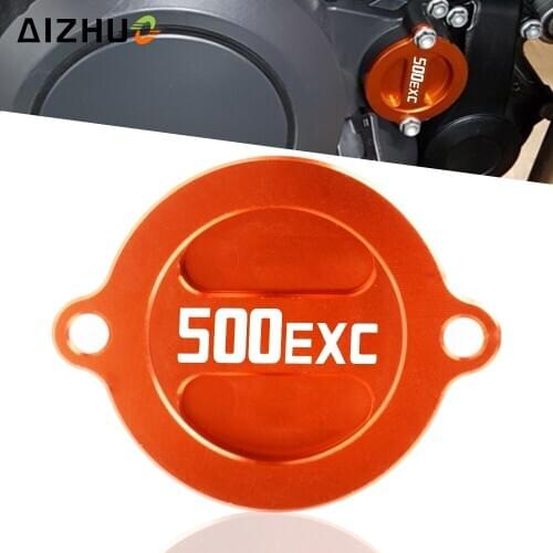 CNC Aluminum Motorcycle Engine Oil Filter Cap Oil Fuel Tank Cover For 500EXC 500 EXC 2012-2016 2013 2014 2015