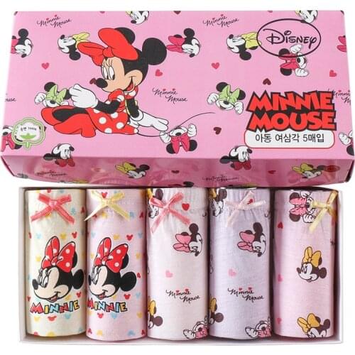 Disney Minne Childrens underwear cotton boy and girl triangle underwear cotton childrens cartoon Mickey shorts baby underpants