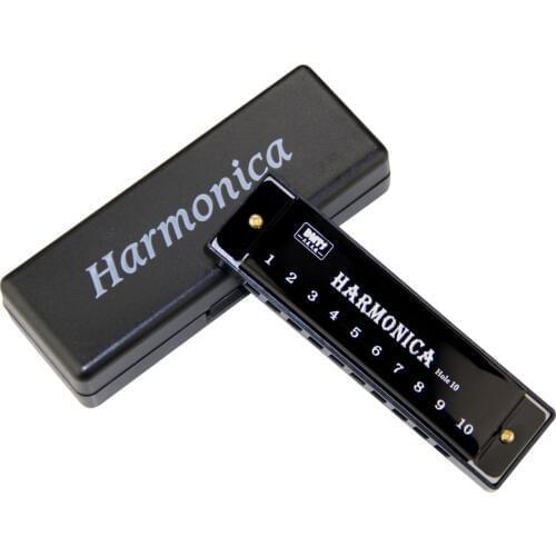Harmonica Key of C 10 Hole Diatonic Harmonica C with Case for Beginner,Students, Kids Gift BLUES with case