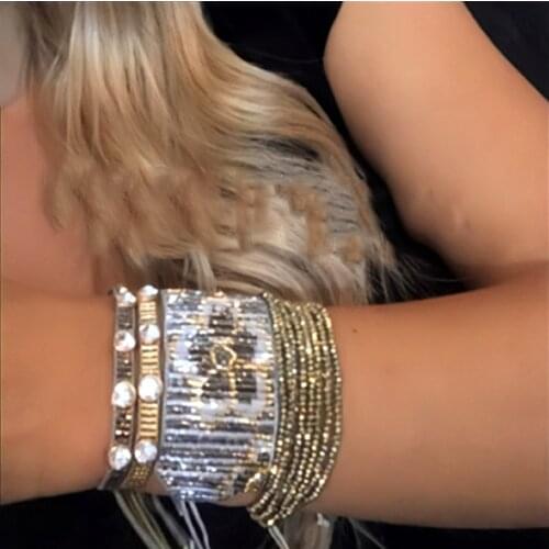 Go2boho Mexican Style Miyuki Bracelets For Women Jewelry Flower Bracelet Bohemain Handmade Woven Rhinestone Pulsera Jewellery