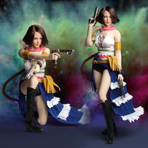 SET034 1/6 Scale Collectible Female Figure Yuna Head Clothes Weapon Accessories Model for 12'' Pale TBLeague Action Figure Body