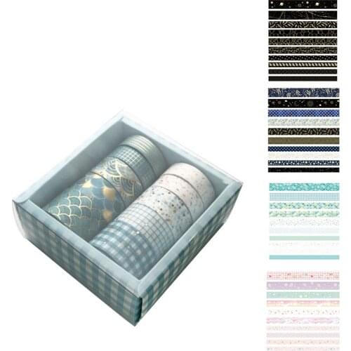 10 Pcs Washi Tape Foil Masking Tape Decorative for Art DIY Craft Supplies Planners Scrapbook Vintage Gift Wrapping Masking Tape