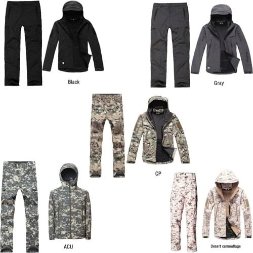 New Lurker Shark Skin Softshell V5 Military Tactical Men Waterproof Coat Camouflage Hooded Army Camo Clothing with Pants suit