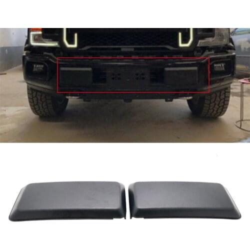 FRONT BUMPER PAD CAP SET LICENSE DELETE PANEL INSERTS BLACK FOR 2018-2019 F150