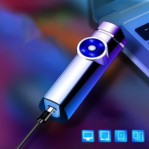 New Product Arc Lighter, Rechargeable Six Arc Power Digital Display Outdoor Windproof Cigar Lighter Smoking Accessories for Weed
