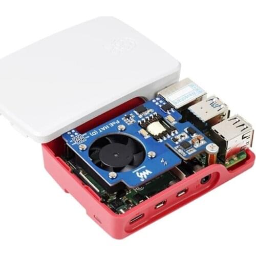 PoE HAT for Raspberry Pi 4 /3 B+, Case With Cooling Fan and Rack-mounted 802.3af Power over Ethernet Expansion Board
