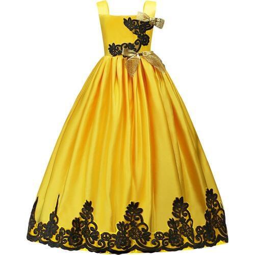 Girls Pageant Wedding Dresses Party Flower Girl Embroidered Gowns