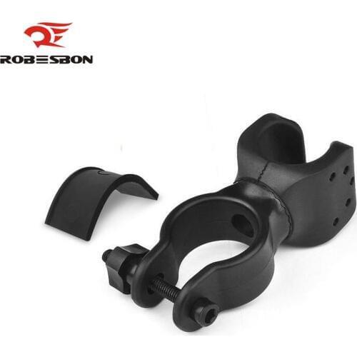 ROBESBON Portable Bike Bicycle Light Lamp Stand Holder Rotation Grip LED Flashlight Torch Clamp Clip Mount Bracket Accessories