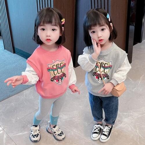 Girls' Sweatshirts Babys Kids Coat 2021 Stylish Spring Autumn Top Toddler Pullover Beach Overcoat Outdoor Cotton Childrens Clo