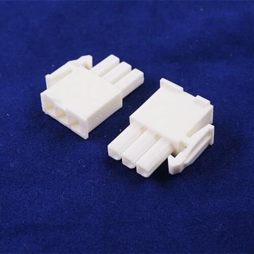 100pcs Plug Housing 3x1 Position 3 Pin Connector 4.14 mm 0.163" One Row Mini Universal Mate-N-Lok Rectangular 172166-1 600V
