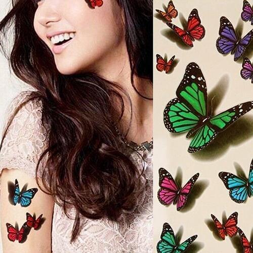 3D Temporary Colorful Butterfly Tattoo Sticker Body Art Removable Waterproof Hot