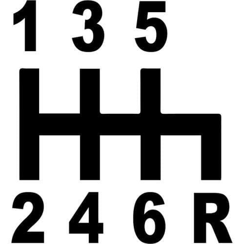 13.7X15.1CM 6 Speed Manual Car Window Sticker Black/Silver Vinyl Decal Car-styling S8-0778