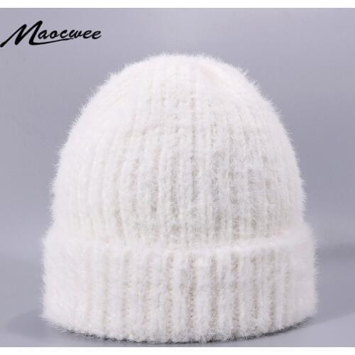 Women Hat For Autumn Winter Knitted Rabbit Fur Beanies Fashion Hats New Arrival Casual Caps Good Quality Female Hat Skullies