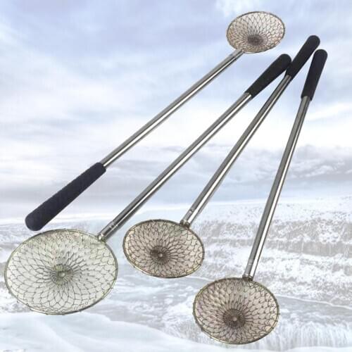 Winter 51cm Stainless Steel Ice Fish Strainer Galvanized Iron Wire Net Scoops Winter Ice Fishing Hedge Fishing Tackles