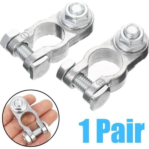 1pair Durable Positive+Negative Battery Terminal Clamp Connector M8 for Van Boat Car Batteries Screw Connection Terminals Parts