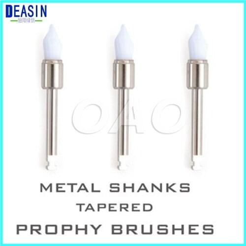 100 Pcs Dental Prophy Brush White Nylon Tapered Type Polishing Brush dentist