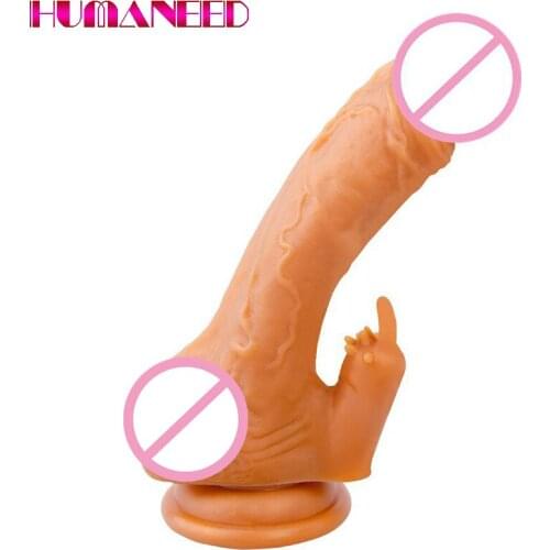 20*3.7cm Realistic Dildo Sex Toys for Women Animal Rabbit Lesbian Masturbator Clitoris Anal Plug Anus Massage Couple Flirt BDSM