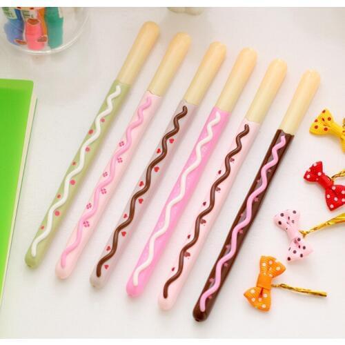 48 pcs/lot Chocolate black ink gel pens for writing Creative Sweet cookie stick pens Kawaii stationery office school supplies