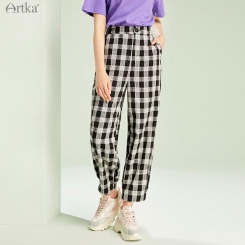 Artka Women's Plaid Trousers
