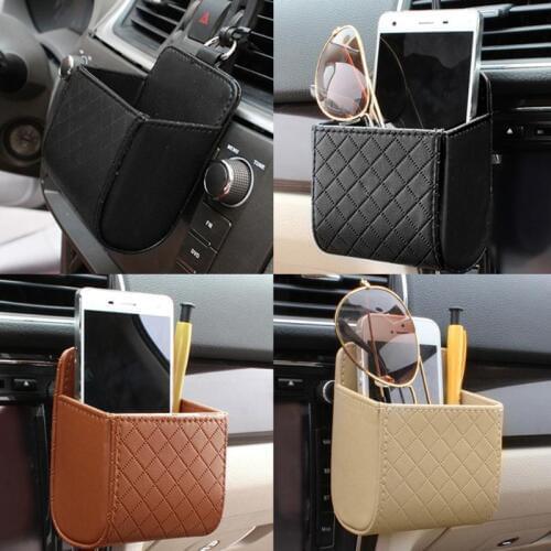 Car Outlet Vent Seat PU Leather Back Tidy Storage Box Coin Bag Case Pocket Organizer Hanging Holder Pouch Automobile Accessorie