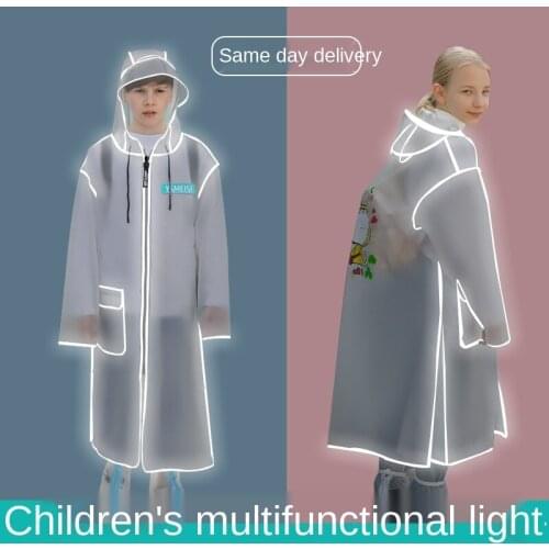 Childrens Raincoat Primary and Secondary School Students Poncho School Body with Schoolbag Seat Children Teens Babies Raincoat