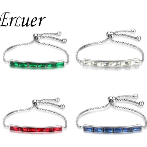 ERLUER Luxurious Crystal fashion Bracelets for women Adjustable Charm Bracelets for Women Cubic Zircon Bangle Jewelry Gifts