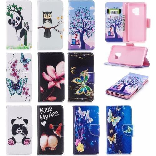 ForHAUWEI P20 LITE NOVE 3ECase Leather Case For coque P20 LITE NOVE 3E Protection Cover Flip wallet Cartoon Painted Phone Case