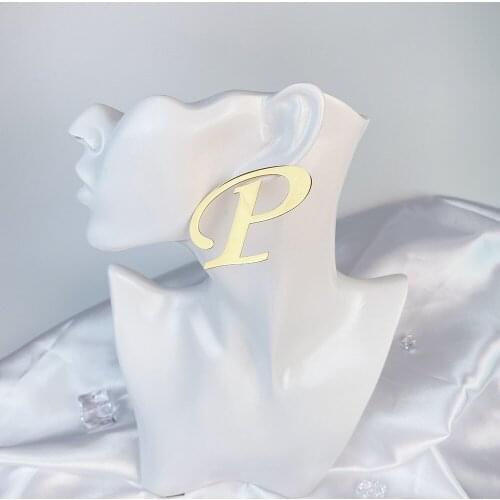 HUHUI Custom Initial Letter Earrings Personalized Big Letter Earrings Studs Stainless Steel Jewelry For Girl Women Party Gift