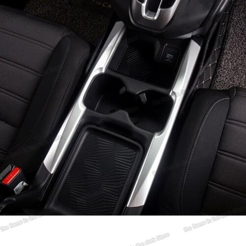 Lsrtw2017 carbon car cup storage box frame trim for honda crv 2017 2018 2019 2020 2021 cr-v accessories chrome decoration holder