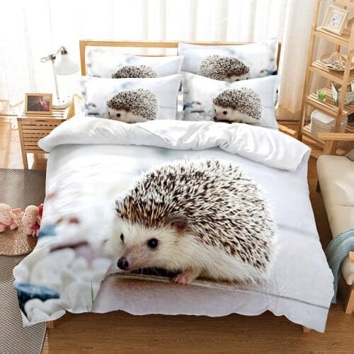 Lovely Hedgehog Bedding Set Duvet Cover Set 3d Bedding Digital Printing Bed Linen Queen Size Bedding Set Fashion Design