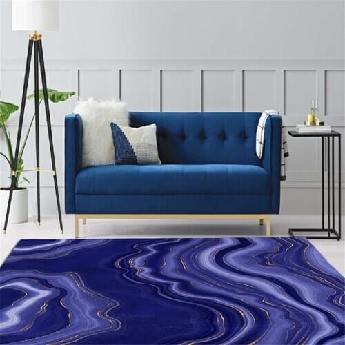 Nordic Abstract Agate Texture Blue Mat In The Bedroom Luxury Fashion Carpet Living Room Anti-slip Rug For Hallway Doormat