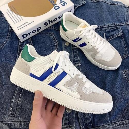 Mens Low Top Fashion Sneakers Trend Adult Comfortable Casual Spring summer breathable microfiber leather wild white Mens shoes