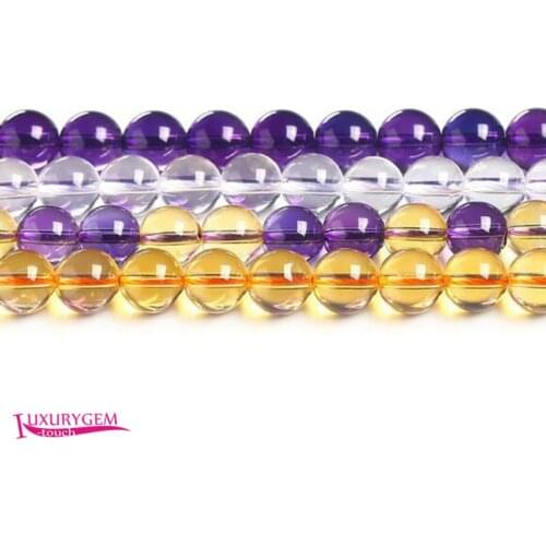 Natural Crystal Stone Loose Beads High Quality 4/6/8/10/12mm Smooth Round Shape DIY Gem Jewelry Accessories 38cm wk370