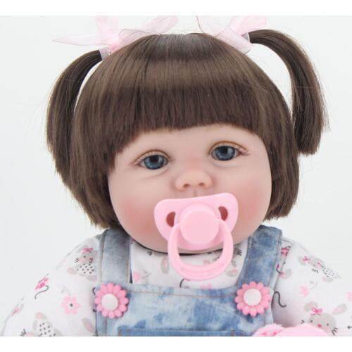 55CM soft Silicone Baby Doll real Handmade Reborn Babies Good looking short hair girl toys For Kids Christmas or Birthday Gift