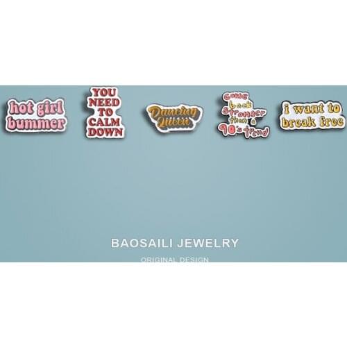Alphabet Alloy Brooch Ins Personality Hot Gril Bummer Pink Letter Badge Pins Metal For Backpack Brooches For Womens Clothing