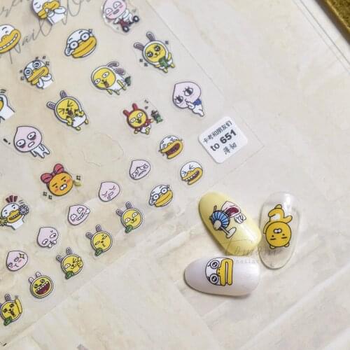 Cute Anime Nail Stickers Foil For Manicure Cartoon Kakaos Nails Art Accesoires Friends Nail Decoration Stickers Decals Designer