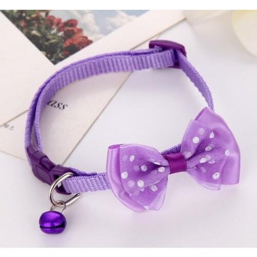 Puppy Fashion Adjustable Cute Necktie Dog Cat Pet Collar Nylon Bell Kitten Candy Color New Bow Tie Bowknot