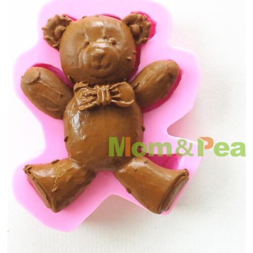 Mom&Pea 0637 Free Shipping Bear Shaped Silicone Mold Cake Decoration Fondant Cake 3D Mold