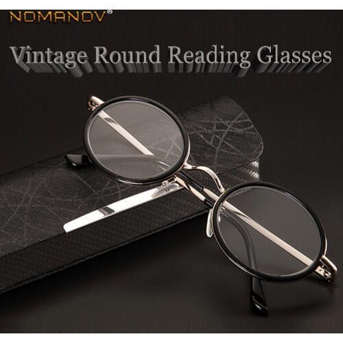 NOMANOV = Round Vintage Retro Multi-Coated Lens Full-Rim Alloy Luxury Men Women Reading Glasses +0.75 +1 +1.25 +1.5 +1.75 +2To+4