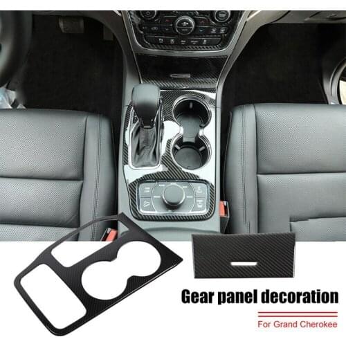 Gear Shift Panel & Cup Holder Center Storage Box Door Cover Trim for Jeep Grand Cherokee 2016-2019