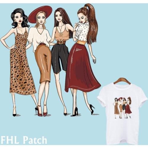 Patches Heat Transfer Iron On Patch for Clothes Fashion Womens DIY T shirt Jeans Thermal Stickers Washable Applique S2-D114