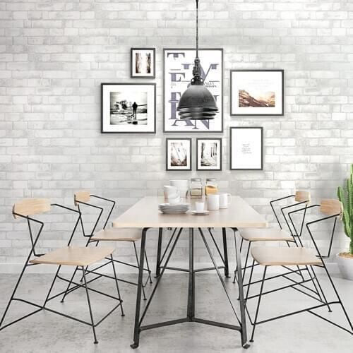 Biya retro mottled 3d white brick wall paper living room dining room clothing store background wall wallpaper