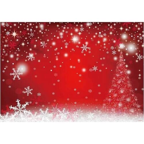 Durable Fabric Red Magic Christmas Photography Backdrop Winter Party Decoration Bokeh White Snowflake Background Photo Booth