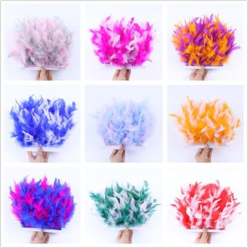 Fluffy Turkey Feathers Ribbon Wedding Dress Accessory Marabou Feather Trimming Fringe Size 10-15CM/4-6 " for Party Clothing Make